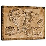 The Lord of The Rings - Movie Poster The Hobbit Map Wall Art Map of Middle Earth Posters Movie Canvas Painting Prints Modern Home Decorations Artwork for Living Room Office Framed Hang (18"Hx24"W)
by EAVUTY