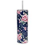 Ice Shaker 20oz Stainless Steel Skinny Tumbler with Lid and Straw (Navy Floral) | Gronk Shaker

by Ice Shaker


