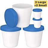 Ice Cream Freezer Storage Containers with Silicone Lids (3 Pack, 1- Quart Each) + 2 Serving Cups – Dishwasher Safe - Large Reusable BPA-Free Tub for Homemade Ice-Cream by My Trendy Kitchen