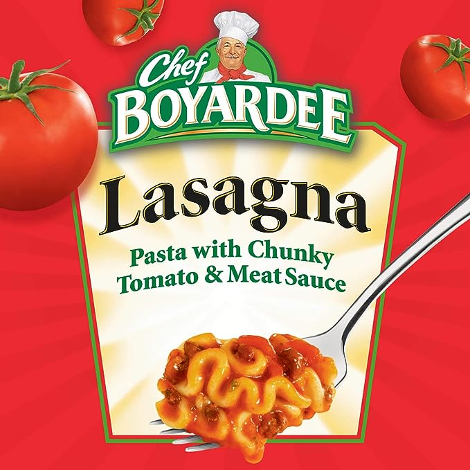 Chef Boyardee Lasagna Pasta With Chunky Tomato & Meat Sauce 15 oz, 12 Pack