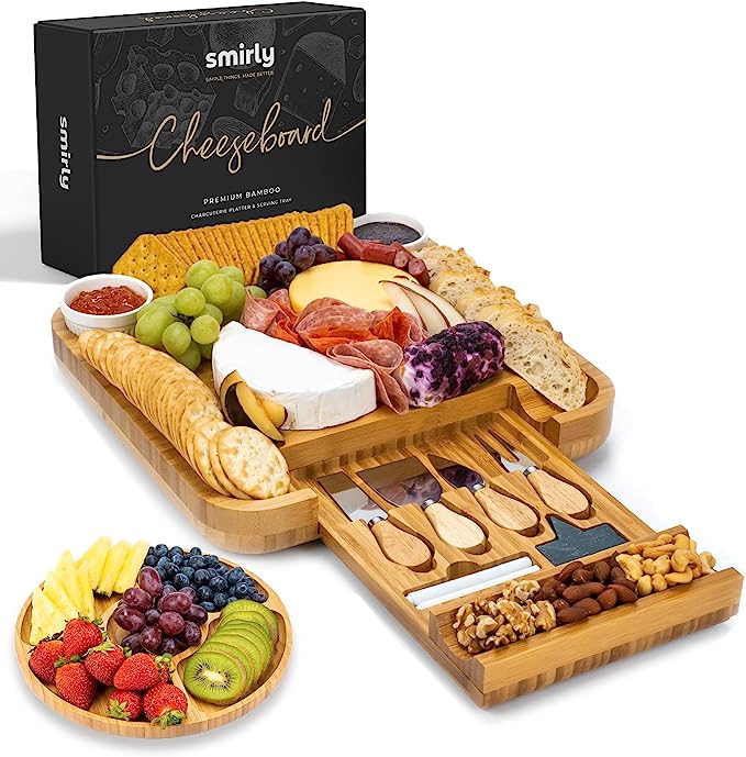 Visit the SMIRLY Store
4.8 4.8 out of 5 stars 16,340Reviews
SMIRLY Charcuterie Boards Gift Set: Large Charcuterie Board Set, Bamboo Cheese Board Set - Unique Mothers Day Gifts for Mom - House Warming Gifts New Home, Wedding Gifts for Couple, Bridal Shower Gift