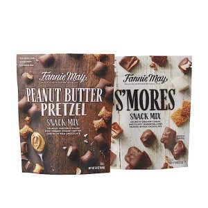Fannie May, Milk Chocolate Candy, S'mores and Peanut Butter Pretzel Snack Mix, 2 Pack (18 oz and 22 oz Bags)