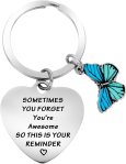 Inspirational Gifts Keyring for Women, Motivational Keychain Encouragement Sometimes You Forget You're Awesome