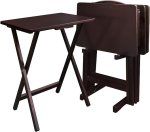 Casual Home 5 Piece Tray Table Set, Espresso