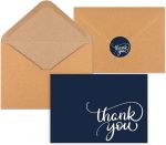 Joyberg 34 PCS Thank You Cards 3.5x5, Blank Navy For Baby Shower , Brown Paper Envelopes and Stickers Thank You Notes For Wedding
#NationalThankYouNoteDay