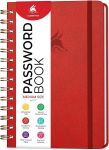 Clever Fox Password Book Spiral – Internet Address & Password Organizer with Laminated Alphabetical Tabs – Password Keeper Journal