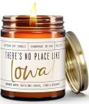 Iowa Gifts, Iowa Decor for Home - 'There's No Place Like Iowa Candle, w/Rustling Grass, Eucalyptus, Corn & Bergamot I Iowa Souvenirs I Iowa State Gifts I 9oz Jar, 50Hr Burn, USA Made#NationalIowaDay