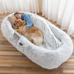 Human Dog Bed, 71''x45''x12'' Size Fits You and Pets, Washable Faux Fur Dog Bed for People Doze Off, Napping Orthopedic Dog Bed, Present Plump Pillow, Blanket, Strap - Grey
#NationalComfyDay