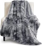 Bedsure Soft Fuzzy Faux Fur Throw Blanket Grey – Cozy, Fluffy, Plush Sherpa Fleece Blanket, Furry, Shaggy Blanket for Couch, Bed, Sofa, Thick Warm Blankets for Women, 50x60 Inches#NationalComfyDay