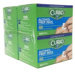 CURAD Alcohol Prep Pads (Pack of 4 Boxes), Thick Alcohol Swabs (package may vary)#AmericanDiabetesAssociationAlertDay