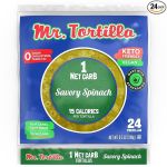 Mr. Tortilla 1 Net Carb Tortillas (24 Tortillas) | Keto, Vegan, Kosher | (Savory Spinach)#NationalSpinachDay