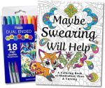 Adult Coloring Book Set - for Adults Relaxation with Markers in a Case - Motivational Swear Word Anxiety Relief - Color Cuss & Laugh Your Way to Less Stress#IWantYouToBeHappyDay