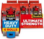 Scotch Heavy Duty Packaging Tape, 1.88" x 22.2 yd, Designed for Packing, Shipping and Mailing, Strong Seal on All Box Types, 1.5" Core, Clear, 6 Rolls with Dispenser (142-6)#NationalMovingMonth