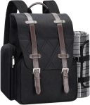 Picnic Backpack for 4 Person with Large Insulated Cooler Bag, Picnic Basket Set with Wine Pouch, Waterproof Picnic Blanket & Cutlery Set. Perfect for Beach, Camping, Party,Wedding Gift for Couple.#NationalPicnicDay
