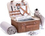 Picnic Basket Set for 2 with Waterproof Blanket Insulated Wine Pouch Hamper with Cutlery for Two Persons, Family,Couple,Camping,Outdoor,Valentine Day,Wedding Gift, Birthday
#NationalPicnicDay