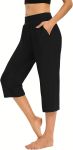 Capri Pants for Women 2024 Capri Leggings Lightweight Summer Casual High Waist Stretch Pants with Pockets#MemorialDay