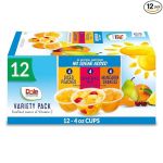 Dole Fruit Bowls No Sugar Added Variety Pack Snacks, Peaches, Mandarin Oranges & Cherry Mixed Fruit, 4oz 12 Cups, Gluten & Dairy Free, Bulk Lunch Snacks for Kids & Adults#FruitCocktailDay
