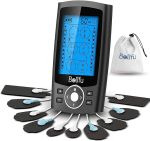 Belifu Dual Channel TENS EMS Unit 24 Modes Muscle Stimulator for Pain Relief Therapy, Electronic Pulse Massager Muscle Massager with 10 Pads, Dust-Proof Drawstring Storage Bag, Fastening Cable Ties#MensHealthMonth