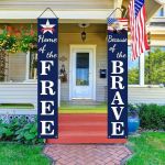 4th of July Decorations Patriotic Decor Pre-assembled Hanging Banners Memorial Day Flag Labor Veterans Armed Forces Military Homecoming Red White Blue Decorations#ArmedForcesDay