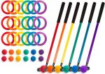 Champion Sports Mini Golf Clubs: Multi Colored Putt Putt Miniature Golfing Set for Kids - 6 Putters 18 Holes & 18 Balls#NationalMiniGolfDay