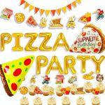 17 PCS Pizza Party Decoration Pizza Party Favors Pizza Party Supplies Pizza Party Birthday Decoration Pizza Balloon Slice Pizza Kids Party Balloons#PizzaPartyDay