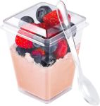 50 Pack 5 oz Plastic Dessert Cups with Lids, Yogurt Parfait/Appetizer Cup with Lids for Party, Mini Dessert Cups with Spoons Dessert Shooter Cups for Pudding, Fruit and Ice Cream#NationalStrawberryParfaitDay