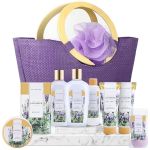 Spa Luxetique Gift Baskets for Women, Spa Gifts for Women-10pcs Lavender Gift Sets with Body Lotion, Bubble Bath, Relaxing Bath Sets for Women Gift, Birthday Gifts for Women, Mothers Day Gifts for Mom#InternationalBathDay