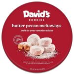 David’s Cookies Gourmet Butter Pecan Meltaway Cookies Gift Basket – 32oz Round Tin Butter Cookies with Crunchy Pecans and Powdered Sugar – All-Natural Ingredients – Kosher Recipe – Ideal Gift for Thanksgiving Corporate Birthday Fathers Mothers Day Get Well and Other Special Occasions#NationalPecanSandiesDay
