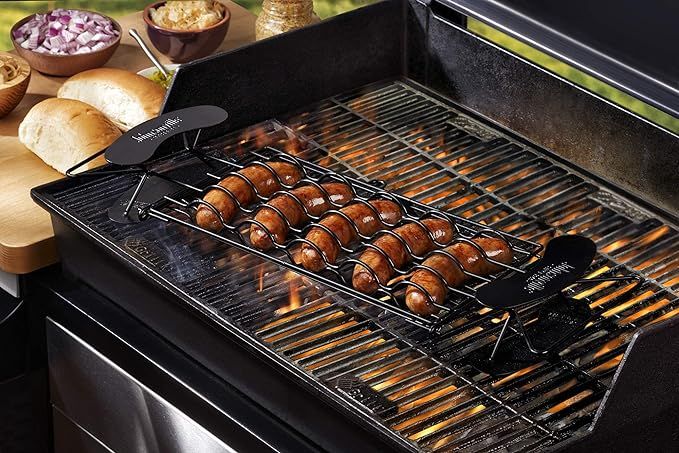 Johnsonville Brat Griller - BBQ Basket for 5 Sausage Links - Easily Handle, Flip and Grill Brats to Perfection#NationalHotDogMonth