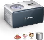 AAOBOSI 2.2 Quart Ice Cream Maker Machine with 4 Modes,No Pre-Freezing with Built-in Compressor,Frozen Yogurt,Home Ice Cream Maker,Long-lasting Cooling,LCD Digital Display,Timer,Stainless Steel#NationalIceCreamDay