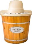 Nostalgia Electric Ice Cream Maker - Old Fashioned Soft Serve Ice Cream Machine Makes Frozen Yogurt or Gelato in Minutes - Fun Kitchen Appliance - Vintage Wooden Style - Light Wood - 4 Quart#NationalIceCreamDay