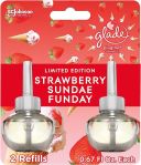 Glade PlugIns Refills Air Freshener, Scented and Essential Oils for Home and Bathroom, Strawberry Sundae Funday, 1.34 Oz, 2 Count#StrawberrySundaeDay