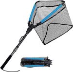 PLUSINNO Fishing Net Fish Landing Net, Foldable Collapsible Telescopic Pole Handle, Durable Nylon Material Mesh, Safe Fish Catching or Releasing#NationalCatfishMonth