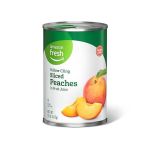 Amazon Fresh, Yellow Cling Sliced Peaches in Fruit Juice, 15 Oz#NationalPeachDay