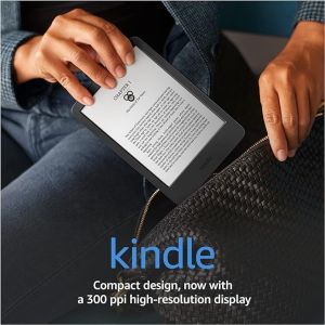 Amazon Kindle (newest gen) – The lightest and most compact Kindle, with extended battery life, adjustable front light, and 16 GB storage – Black#NationalBookLoversDay