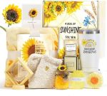 Sending Sunshine Gifts for Women, Care Package for Women, 10 Pcs Sunflower Gifts, Get Well Soon Gifts Basket, Unique Birthday Gifts Box with Inspirational Blanket Candle for Women, Her, Mom, Wife#NationalSunflowerDay