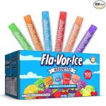 Fla-Vor-Ice Popsicle Variety Pack of 1.5 Oz Freezer Bars, Assorted Flavors, 100 Count#NationalBlueberryPopsicleMonth