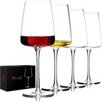 Hand Blown Red Wine Glasses Set of 4 – Premium Crystal Wine Glasses With Long Stem,19 oz – Unique Gift for Wedding,Birthday,Anniversary – Ideal for Restaurants,Home Bar#NationalChiantiDay