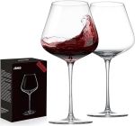 JBHO Hand Blown Italian Style Crystal Burgundy Wine Glasses - Lead-Free Premium Crystal Clear Glass - Set of 2-21 Ounce - Gift-Box for any Occasion#NationalChiantiDay