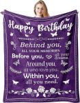 Birthday Gifts for Women/Men/Her/Him Friendship Blanket Purple 60"x50", Happy Birthday Decorations Women/Men Throw Blanket, Bday Gifts for Women Unique, Best Birthday Gift Ideas#birthdaygiftidea#birthday#Octoberbirthdays#october