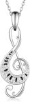 Music Note Jewelry Gifts 925 Sterling Silver Piano/Violin/Crystal Musical Notes Pendant Necklace for Women #universalmusic