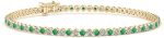 Angara Natural Emerald Tennis Bracelet for Women in 14K Solid Gold | May Birthstone, Birthday, Engagement, Anniversary, Wedding Jewelry Gift for Women