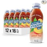 Snapple Zero Sugar Peach Tea, 16 fl oz recycled plastic bottle (Pack of 12)#NationalIcedTeaMonth