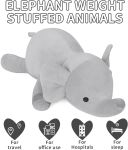 4.2 lbs Elephant Weighted Stuffed Animals, 24" Weighted Elephant Plush Toy Weighted Plush Animal Throws Pillows Gifts for Kids & Adults(Gray)#ElephantAppreciationDay