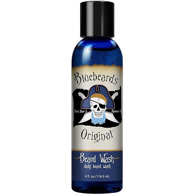 Beard Wash for Men - 4 oz Bluebeards Original Natural Beard Wash and Beard Moisturizer, Infused with Aloe & Lime - Deeply Cleans, Softens, and Conditions Your Beard and Skin Underneath - Made in USA#NoShaveNovember