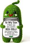 Easter Egg Gifts for Son Kids, Easter Basket Essentials Stuffers for Toddler Teens Son, Handmade Crochet Pickle Birthday Son Gifts for Teen Boys Adults Son...