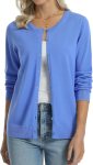 QUALFORT Women's 100% Cotton Lightweight Cardigans Long Sleeve Sweater
Soft Lightweight Knit Cardigan with Long Sleeves and Button Down Front for Casual Daily Wear, Business, Office and Layering